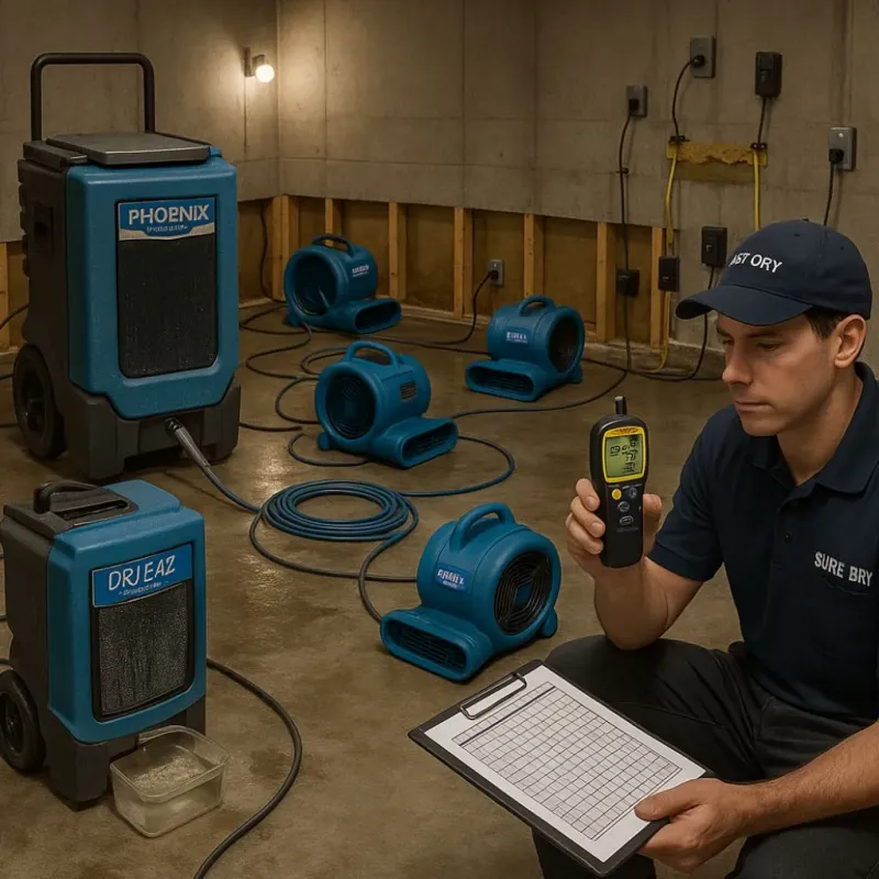Structural Drying and Dehumidification process in Bergen, NY